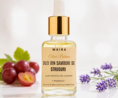 Ulei din sâmburi de struguri cu lavandă și vitamina E – hidratare, regenerare, antioxidant