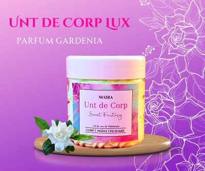 Imagine cu Unt de Corp Gardenia, un produs hidratant luxos cu un parfum delicat și seducător de gardenie.