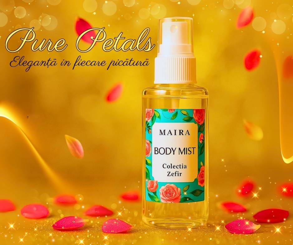 body-mist-pure-petals-aroma-florala-eleganta-mairasoap (2) Body Mist Pure Petals cu aromă florală elegantă, parte din colecția Zefir MAIRA Soap