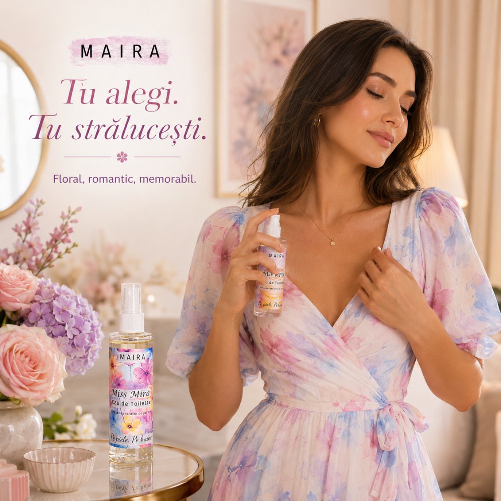 Eau de Toilette Miss Mira MAIRA, parfum floral de damă cu iasomie și patchouli