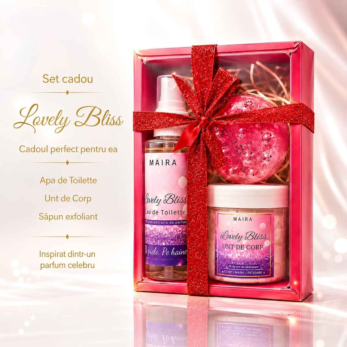 set-cadou-lovely-bliss-maira-eau-de-toilette-unt-corp-sapun-exfoliant-cadou-pentru-ea-perfect Set Cadou Lovely Bliss MAIRA cu Eau de Toilette, unt de corp și săpun exfoliant cu semințe de mac