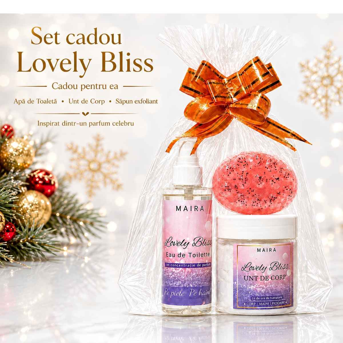 set-cadou-lovely-bliss-maira-eau-de-toilette-unt-corp-sapun-exfoliant-cadoul-perfect-de-craciun Set Cadou Lovely Bliss MAIRA cu Eau de Toilette, unt de corp și săpun exfoliant cu semințe de mac
