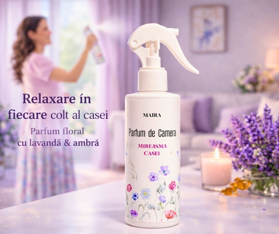 parfum-de-camera-lavanda-si-ambra-200ml-maira. parfum de camera lavanda si ambra 200ml maira odorizant camera miros relaxant si placut