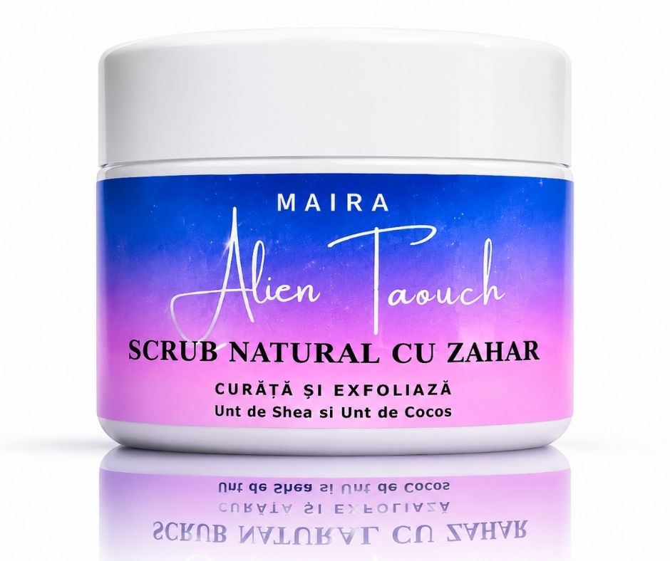 scrub-corp-emulsifiant-zahar-alien-touch-parfum-floral-intens-200g scrub de corp emulsifiant cu zahar alien touch 200g parfum floral intens cu iasomie alba si chihlimbar