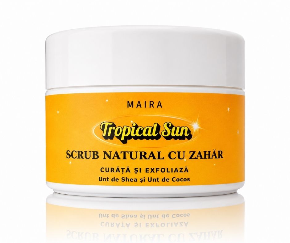 scrub-corp-emulsifiant-zahar-tropical-sun-parfum-dulce-gurmand-200g scrub de corp emulsifiant cu zahar tropical sun 200g parfum dulce gurmand cu vanilie fistic si caramel sarat