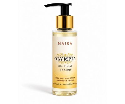 ulei uscat de corp hidratant olympia parfum dulce senzual elegant 100ml cu vanilie cocos si flori albe