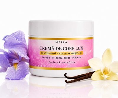 Cremă de corp Lux cu Niacinamide pentru hidratarea pielii, varianta Lovely Bliss, recipient 200 g.
