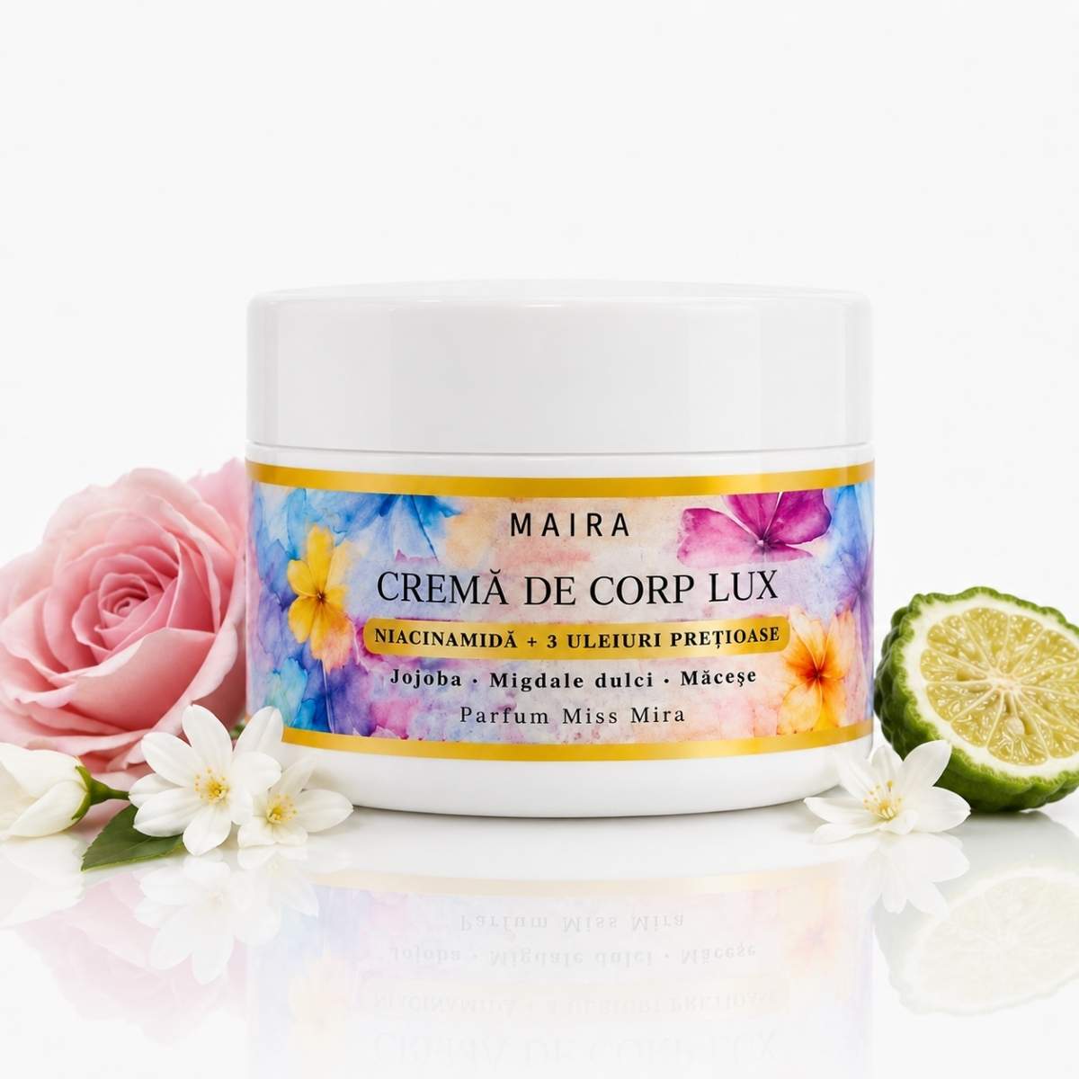 crema-de-corp-lux-niacinamide-miss-mira-200g Cremă de corp Lux cu Niacinamide pentru hidratarea pielii uscate, varianta Miss Mira, recipient 200 g.