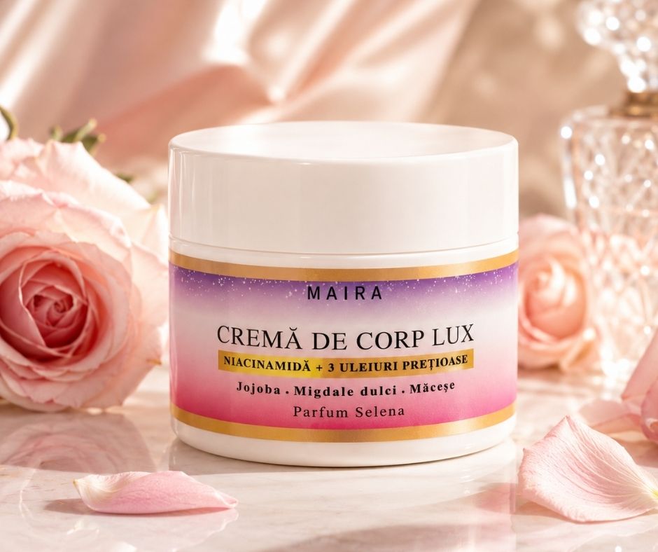 crema-de-corp-lux-niacinamide-selena-200g Cremă de corp Lux cu Niacinamide pentru piele catifelată, varianta Selena, recipient 200 g.