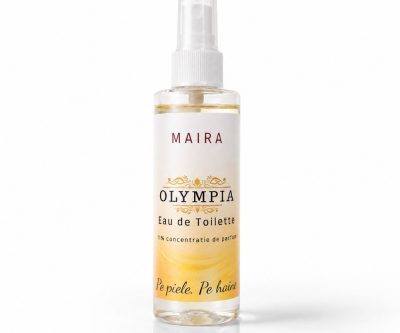 Eau de Toilette Olympia 100 ml, parfum floral vanilat pentru femei, prezentat pe fundal alb