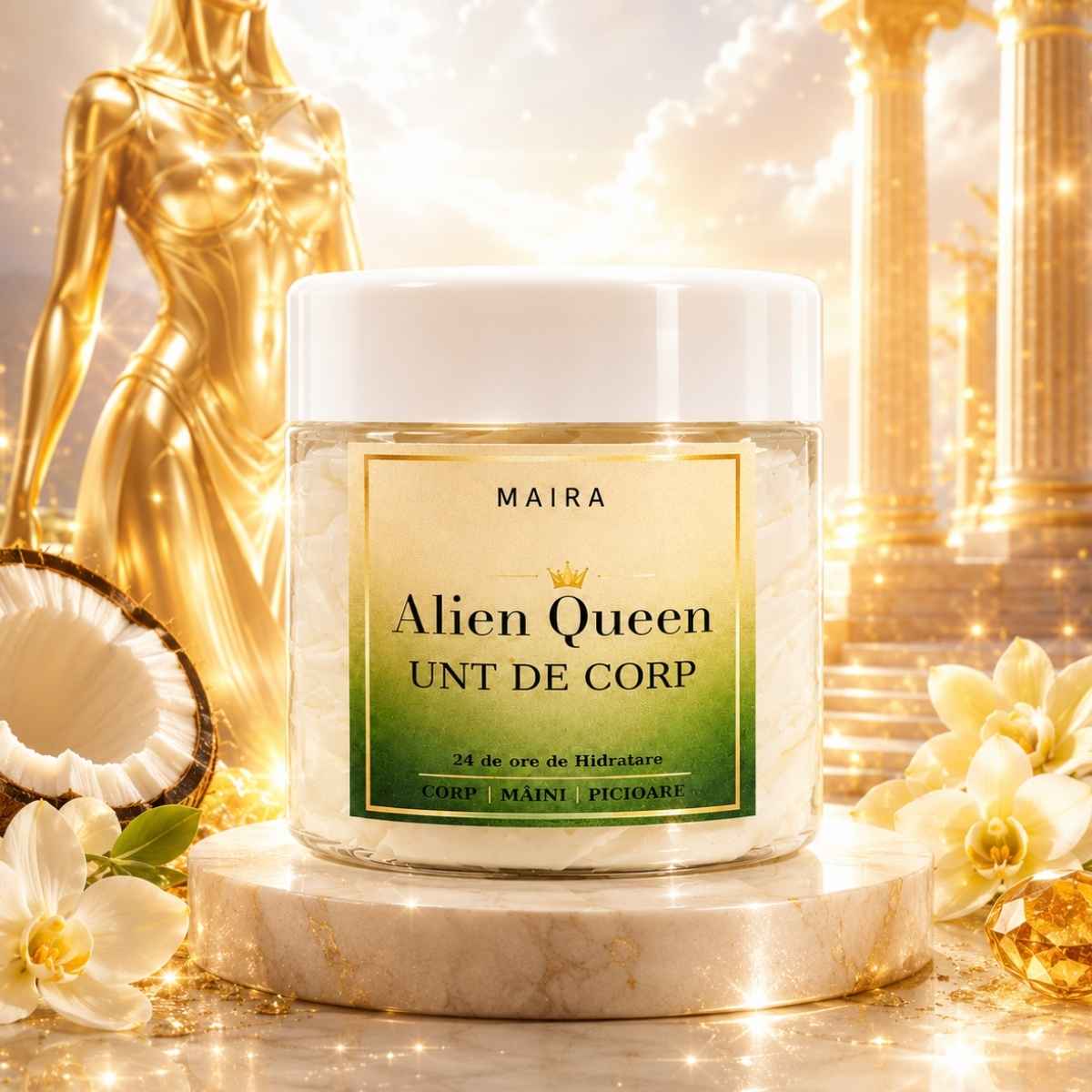 _maira-alien-queen-unt-de-corp-hidratant-parfum-feminin Unt de corp Alien Queen MAIRA hidratant cu unt de shea si migdale aroma iasomie si vanilie