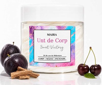 Unt de corp cu Prună Neagră și Lemn de Santal – cremă hidratantă lux pentru piele catifelată, 100g