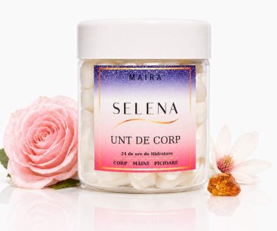 Unt de corp Selena MAIRA hidratant unt de shea si migdale parfum pudrat trandafir magnolie mosc