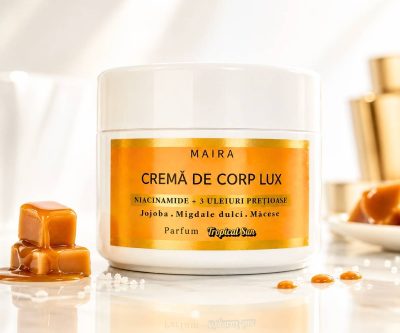 Cremă de Corp Lux Tropical Sun MAIRA cu niacinamide 3% și parfum de cocos, fistic și caramel