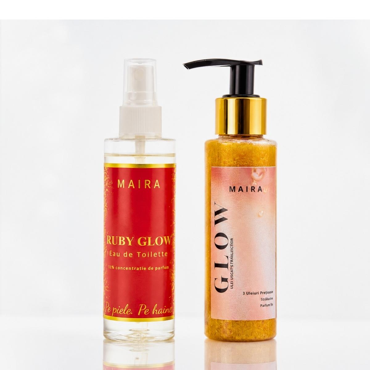 et-cadou-pentru-ea-ruby-glow-ulei-sclipici-gold-eau-de-toilette-set-sclipitor-parfum-feminin Set cadou pentru ea Ruby Glow cu ulei de corp cu sclipici gold și Eau de Toilette de 100 ml