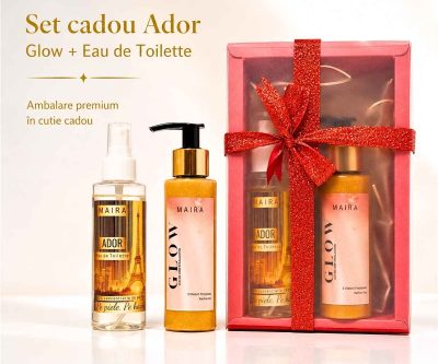 Set cadou Ador MAIRA cu Glow Ulei de Corp cu Sclipici și Eau de Toilette de 100 ml