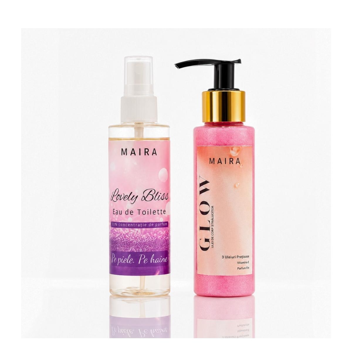 set-cadou-pentru-ea-lovely-bliss-ulei-glow-eau-de-toilette Set cadou pentru ea Lovely Bliss cu Glow Ulei de Corp cu Sclipici și Eau de Toilette, câte 100 ml. Un ritual feminin de glow și parfumare.