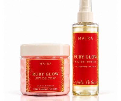 Set Ruby Glow MAIRA fără ambalaj cu unt de corp și Eau de Toilette